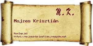Mojzes Krisztián névjegykártya